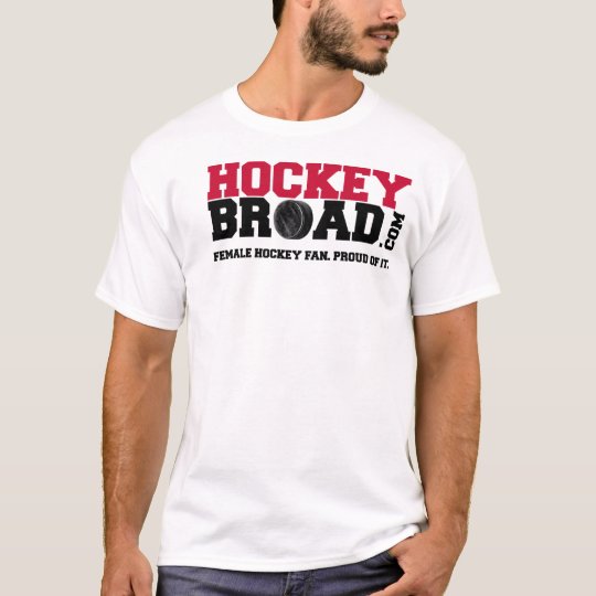 HockeyBroad - red/black/puck logo T-Shirt