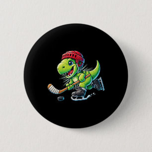 Hockeysaurus Dinosaur Ice Hockey Trex Kids Boys Ic Button