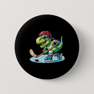Hockeysaurus Dinosaur Ice Hockey Trex Kids Boys Ic Button