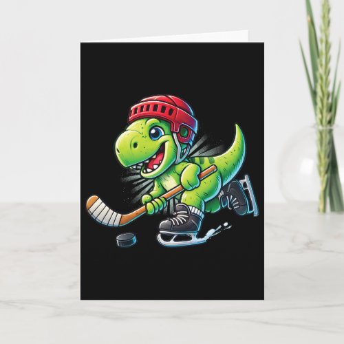 Hockeysaurus Dinosaur Ice Hockey Trex Kids Boys Ic Card