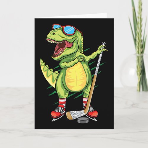 Hockeysaurus Dinosaur Ice Hockey Trex Kids Boys Ic Card