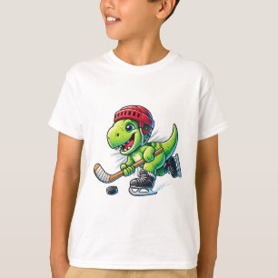 Hockeysaurus Dinosaur Ice Hockey Trex Kids Boys Ic T-Shirt