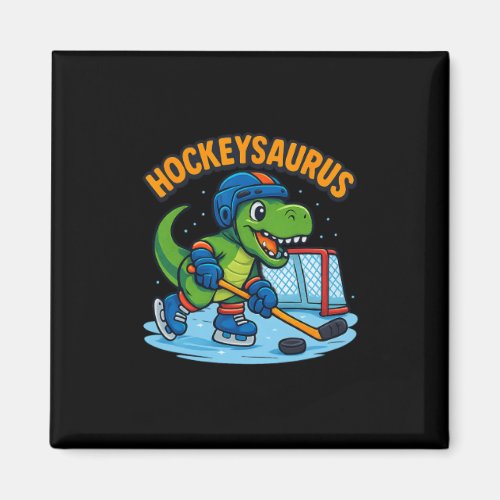 Hockeysaurus Funny Dinosaur Ice Hockey Kids  Magnet