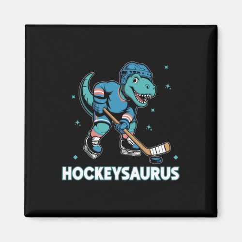 Hockeysaurus Funny Dinosaur Trex Hockey Kids Hocke Magnet