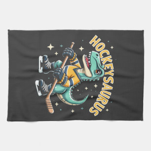 Hockeysaurus Ice Hockey Dinosaur Lovers Kitchen Towel