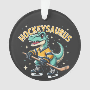 Hockeysaurus Ice Hockey Dinosaur Lovers Ornament