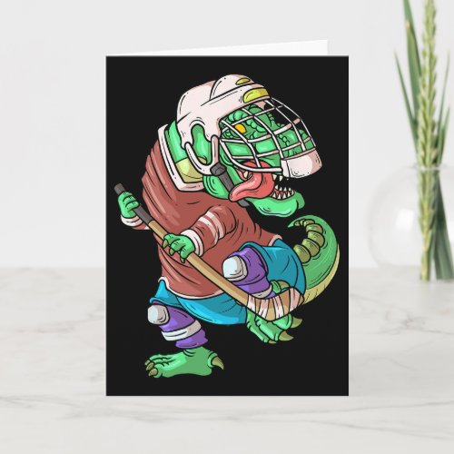 Hockeysaurus Kids T-rex Dinosaur With Ice Hockey S Card
