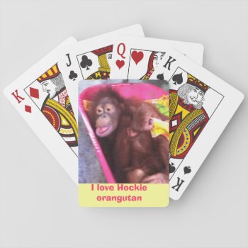 Hockie Orangutan Playing Cards by Krista_Orangutan at Zazzle