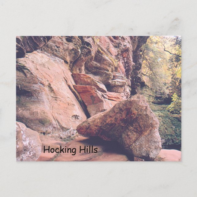 "HOCKING HILLS IN OHIO" (PHOTOG) POSTCARD (Front)