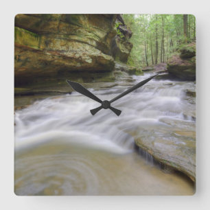 Hocking Hills Ohio Waterfall Square Wall Clock