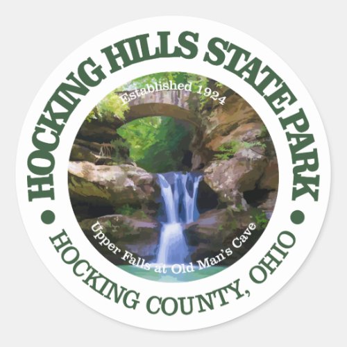 Hocking Hills State Park Classic Round Sticker