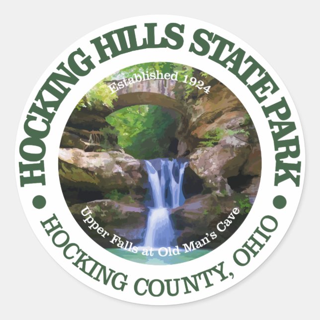 Hocking Hills State Park Classic Round Sticker (Front)