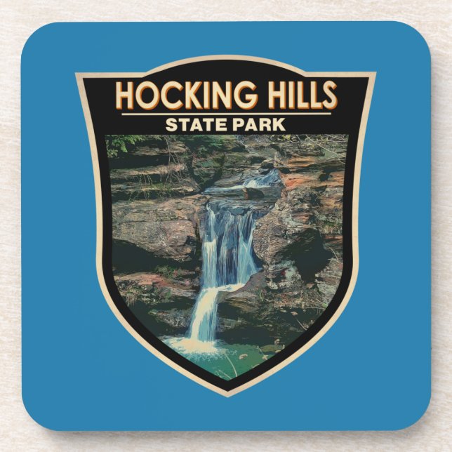 Hocking Hills State Park Ohio Art  Beverage Coaster (Front)