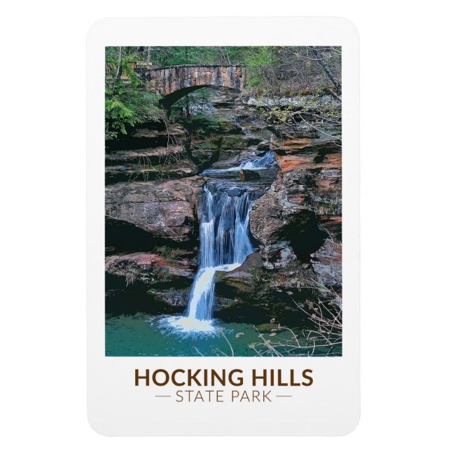 Hocking Hills State Park Ohio Art  Magnet (Vertical)