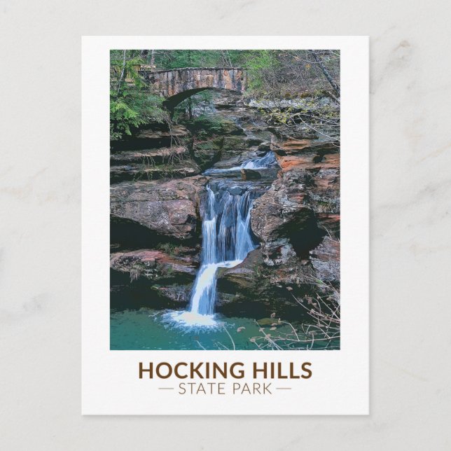 Hocking Hills State Park Ohio Art Postcard (Front)