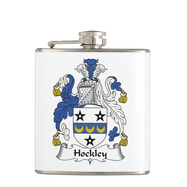 Hockley Family Crest Hip Flask (Front)