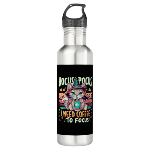 Hocus Focus _ I need coffee to focus Stainless Steel Water Bottle