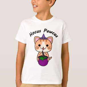 Hocus Pawcus - Ginger Tabby Cat - Black Writing T-Shirt