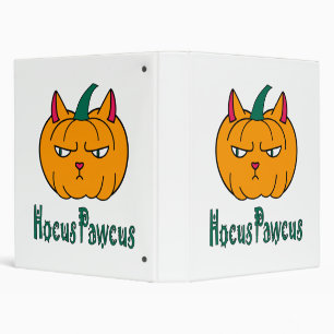 Hocus pawcus Halloween pumpkin ginger cat magic 3 Ring Binder