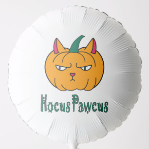 Hocus pawcus Halloween pumpkin ginger cat magic Balloon