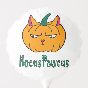 Hocus pawcus Halloween pumpkin ginger cat magic Balloon