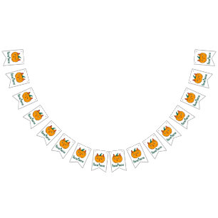 Hocus pawcus Halloween pumpkin ginger cat magic Bunting Flags