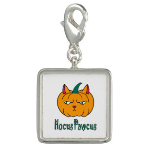 Hocus pawcus Halloween pumpkin ginger cat magic Charm