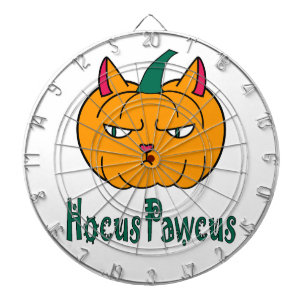 Hocus pawcus Halloween pumpkin ginger cat magic Dart Board