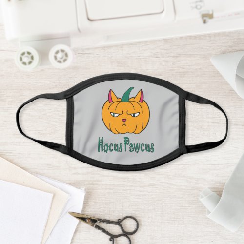 Hocus pawcus Halloween pumpkin ginger cat magic Face Mask