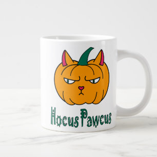 Hocus pawcus Halloween pumpkin ginger cat magic Giant Coffee Mug