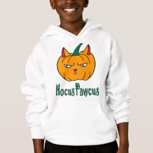 Hocus pawcus Halloween pumpkin ginger cat magic Hoodie