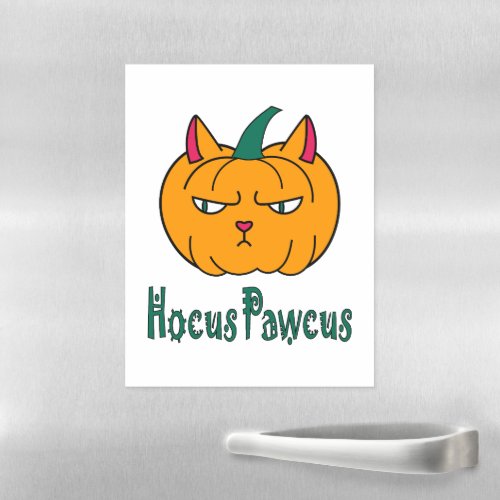 Hocus pawcus Halloween pumpkin ginger cat magic Magnetic Dry Erase Sheet