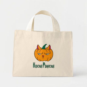 Hocus pawcus Halloween pumpkin ginger cat magic Mini Tote Bag