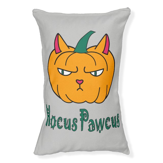 Hocus pawcus Halloween pumpkin ginger cat magic Pet Bed (Front Vertical)