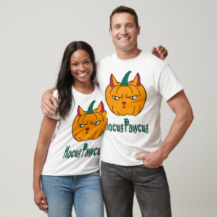 Hocus pawcus Halloween pumpkin ginger cat magic T-Shirt