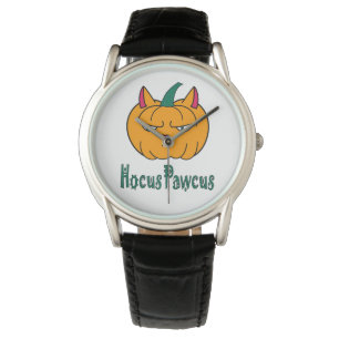 Hocus pawcus Halloween pumpkin ginger cat magic Watch