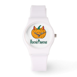 Hocus pawcus Halloween pumpkin ginger cat magic Watch