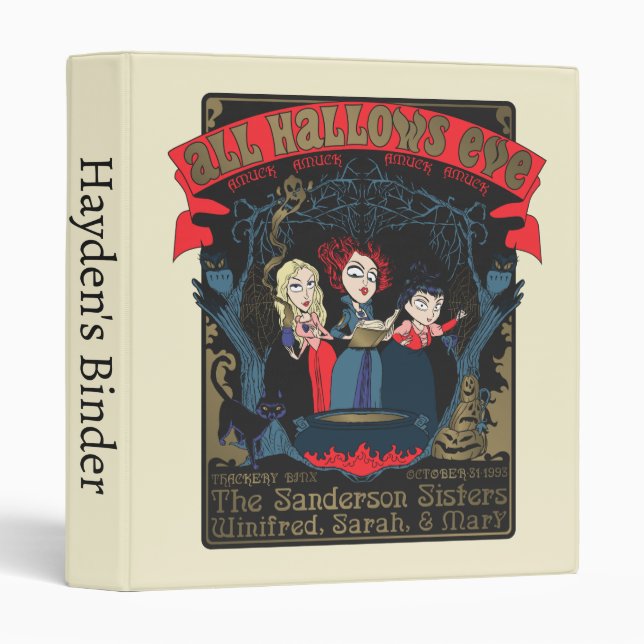 Hocus Pocus All Hallows’ Eve Enchantment 3 Ring Binder (Front/Spine)