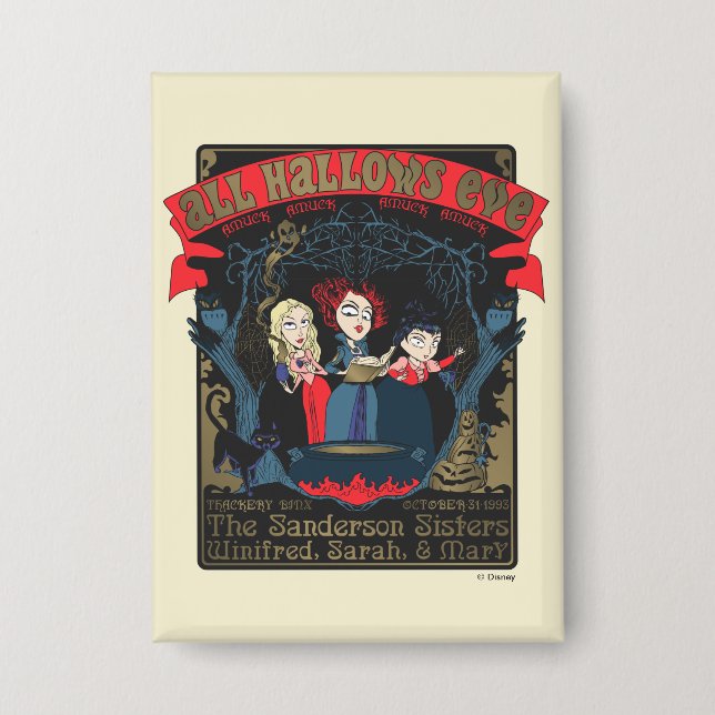 Hocus Pocus All Hallows’ Eve Enchantment Button (Front)