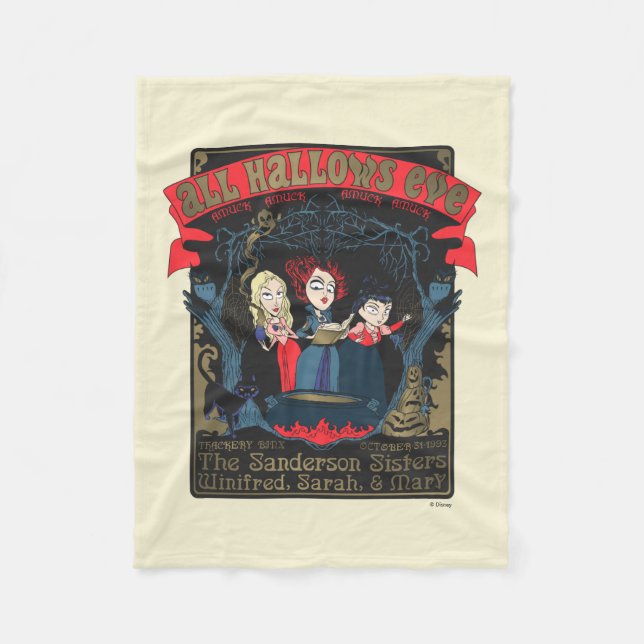 Hocus Pocus All Hallows’ Eve Enchantment Fleece Blanket (Front)