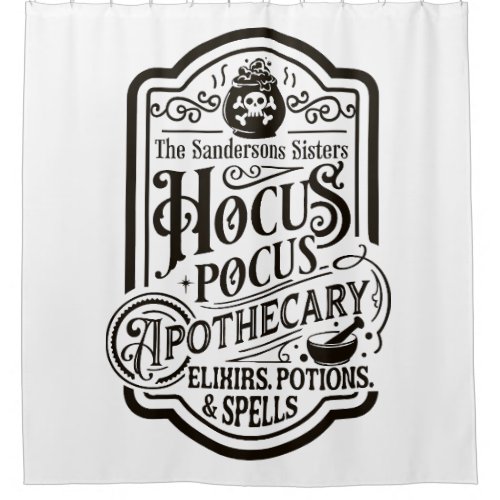 Hocus Pocus Apothecary Shower Curtain
