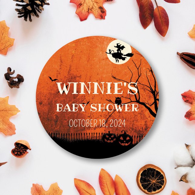 Hocus Pocus Baby Shower Circle Sticker (Creator Uploaded)
