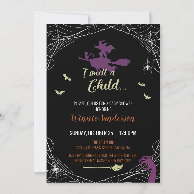 hocus pocus baby shower invitations