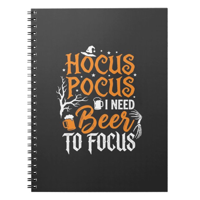 Hocus Pocus Beer Halloween Design_1 Notebook (Front)