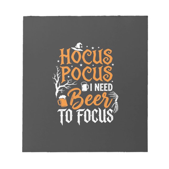 Hocus Pocus Beer Halloween Design_1 Notepad (Front)