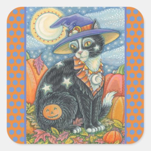 HOCUS POCUS BLACK CAT WITCH HALLOWEEN STICKERS