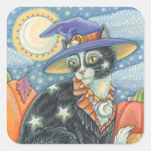 HOCUS POCUS BLACK CAT WITCH HALLOWEEN STICKERS