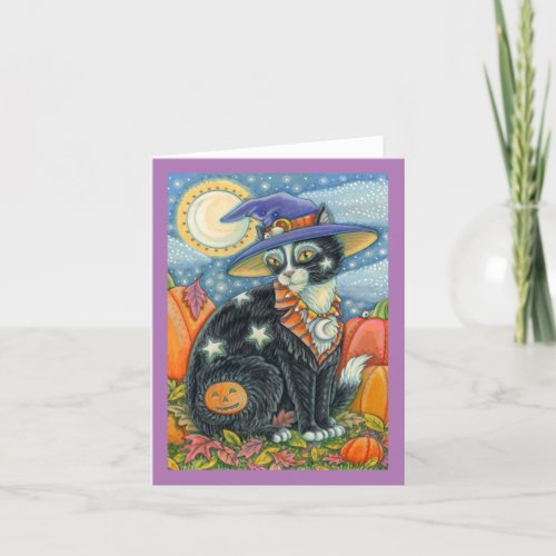 HOCUS POCUS BLACK CAT WITCH MOUSE HALLOWEEN Blank Card