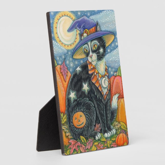 HOCUS POCUS BLACK CAT WITCH & MOUSE HALLOWEEN PLAQUE (Side)