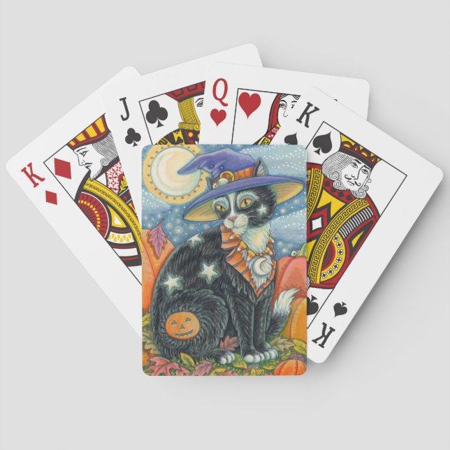 HOCUS POCUS BLACK CAT WITCH & MOUSE HALLOWEEN POKER CARDS (Back)